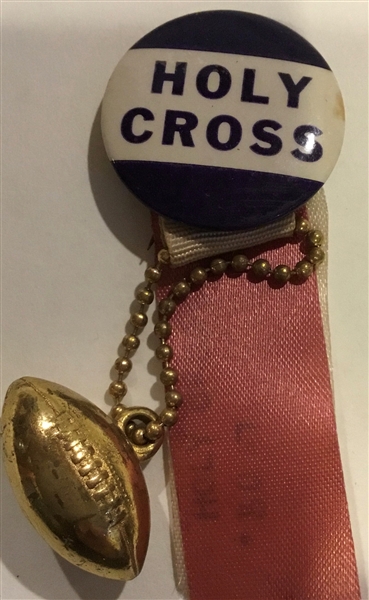VINTAGE HOLY CROSS FOOTBALL PIN w/ATTACHMENT