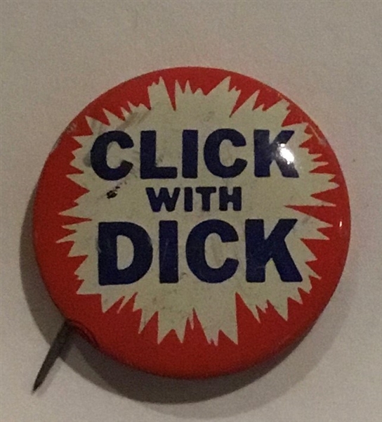 70's CLICK WITH DICK NIXON PIN