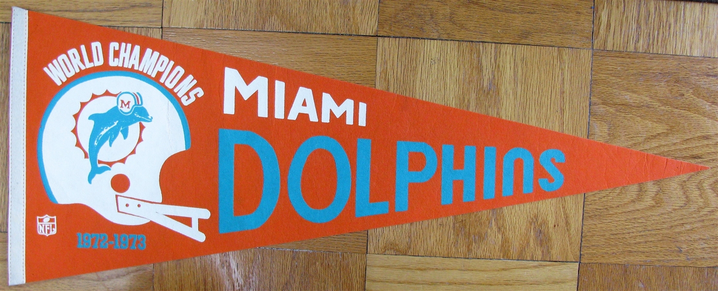 1972 & 1973 MIAMI DOLPHINS WORLD CHAMPIONS PENNANT
