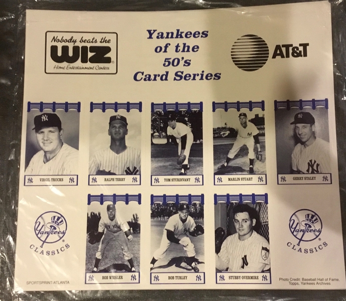 YANKEES OF THE 50's CARDS FROM THE WIZ - SEALED