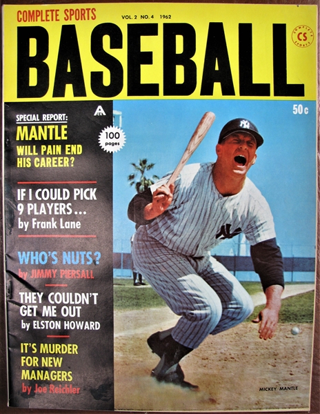 1962 COMPLETE SPORTS MAGAZINE w/ MICKEY MANTLE COVER