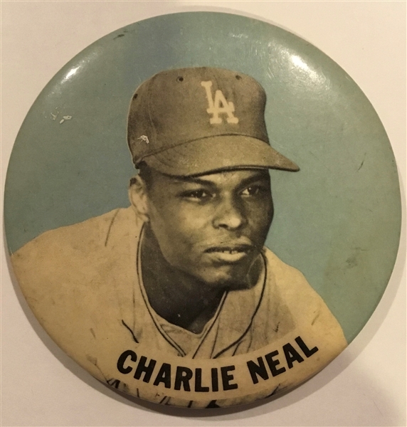 50's CHARLIE NEAL LOS ANGELES DODGERS LARGE SIZE PIN