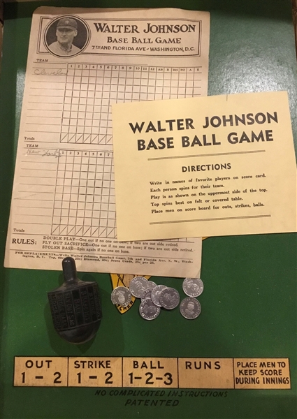 20's WALTER JOHNSON BASE BALL GAME
