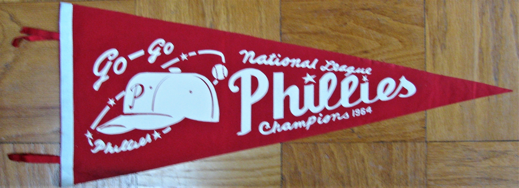RARE 1964 GO-GO PHILADELPHIA PHILLIES NATIONAL LEAGUE CHAMPIONS PHANTOM (RED) PENNANT