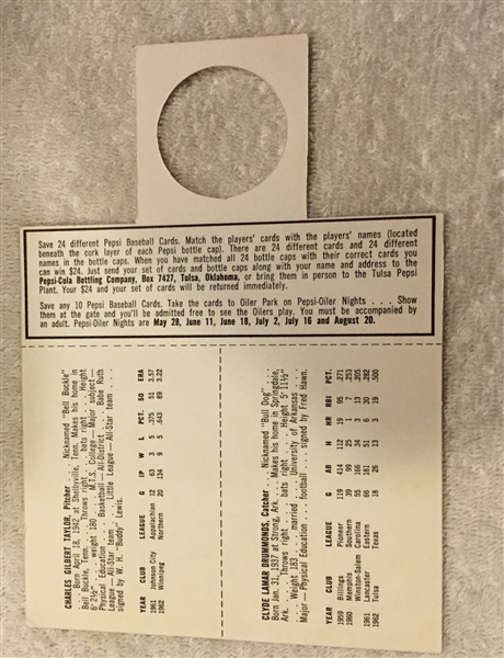 1963 PEPSI COLA TULSA OILERS PREMIUM CARDS - 5