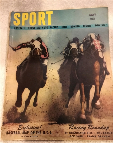 MAY 1947 SPORT MAGAZINE - HORSE RACING COVER