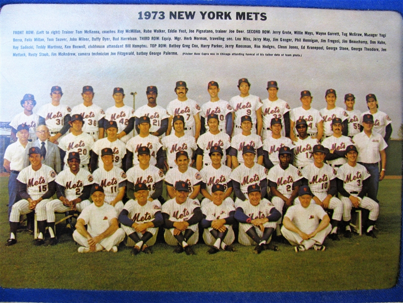 1973 NY METS TEAM PICTURE BASEBALL PENNANT