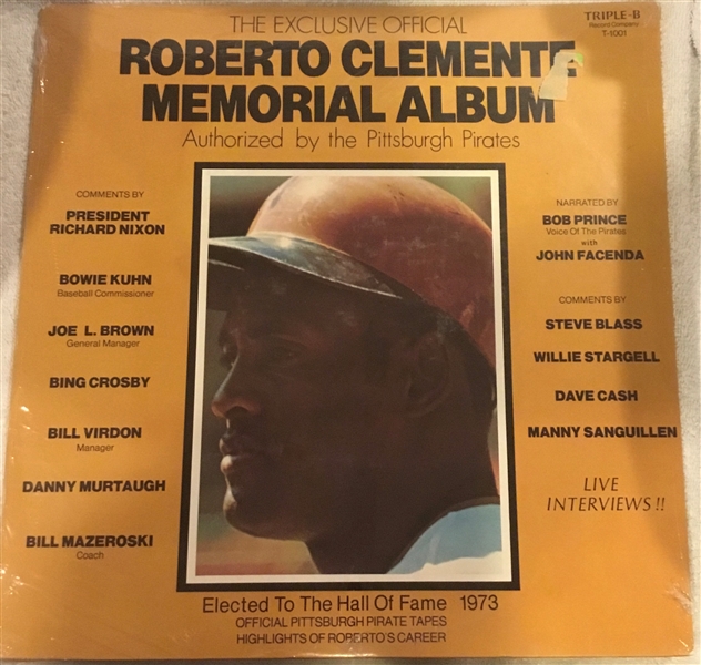 70's ROBERTO CLEMENTE MEMORIAL RECORD ALBUM- SEALED