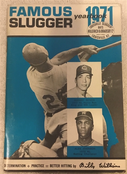 1971 FAMOUS SLUGGER YEARBOOK w/BENCH COVER
