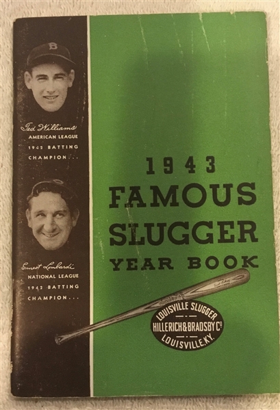 1943 FAMOUS SLUGGER YEARBOOK w/WILLIAMS & LOMBARDI COVER