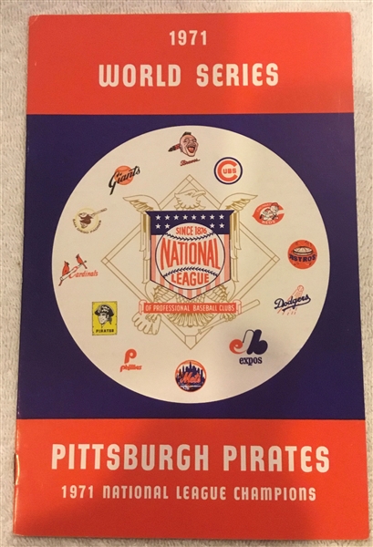 1971 WORLD SERIES NATIONAL LEAGUE MEDIA GUIDE- PIRATES CHAMPIONS