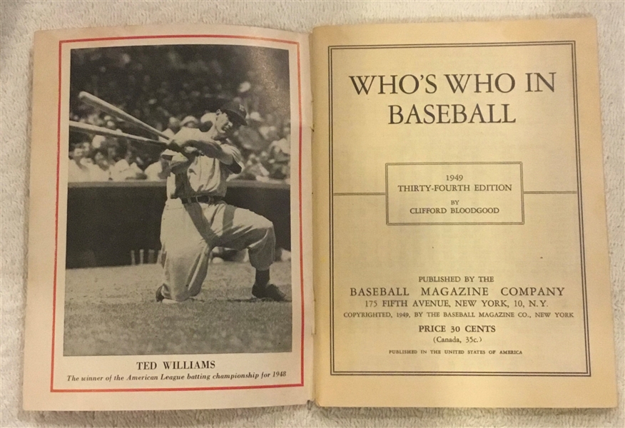 1949 WHO's WHO IN BASEBALL MAGAZINE - BOUDREAU COVER