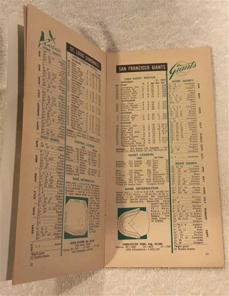 1960 BASEBALL FACTS BOOKLET