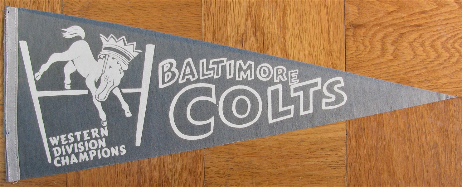 60's BALTIMORE COLTS WESTERN DIVISION CHAMPIONS PENNANT