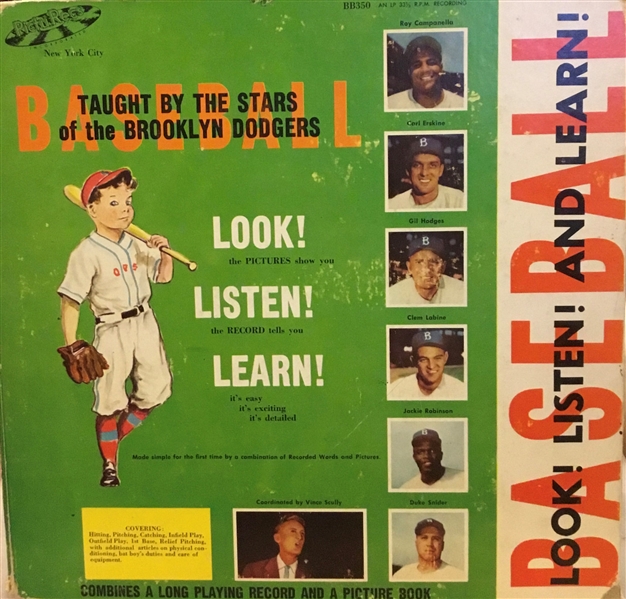 1956 BROOKLYN DODGERS RECORD ALBUM- LOOK, LISTEN & LEARN!