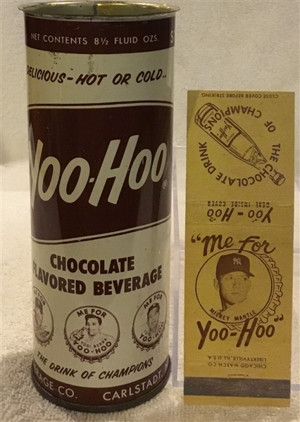 60's YOO HOO CAN & MICKEY MANTLE MATCHBOOK