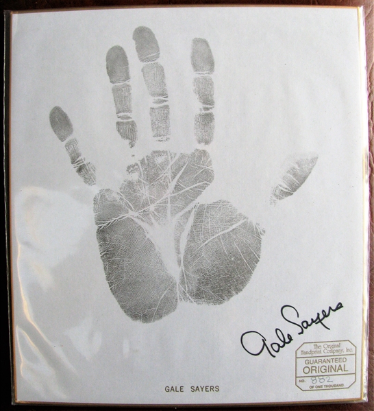 GALE SAYERS LIMITED EDITION SIGNED HANDPRINT