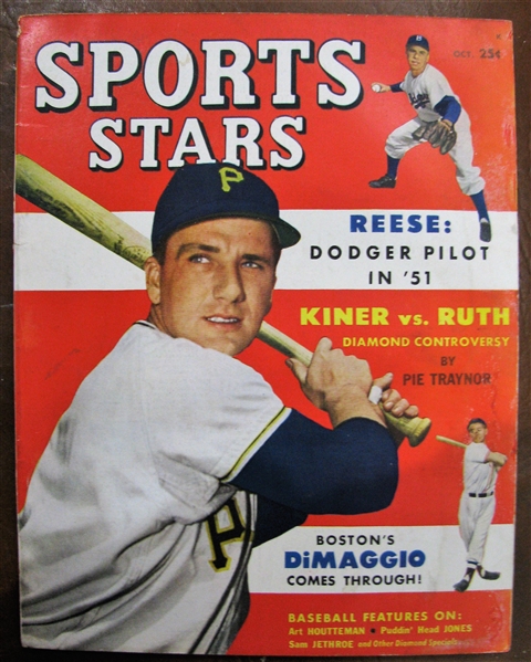 1950 SPORTS STARS MAGAZINE RALPH KINER COVER