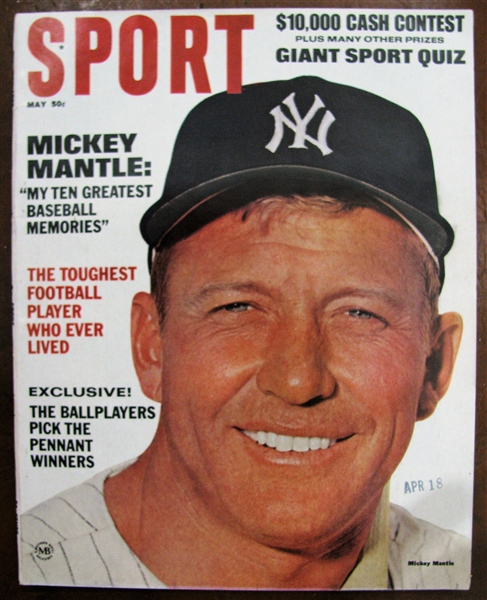 1962 SPORT MAGAZINE w/ MICKEY MANTLE COVER - NR MINT