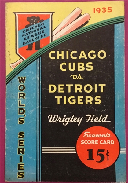 1935 WORLD SERIES PROGRAM - CUBS vs TIGERS