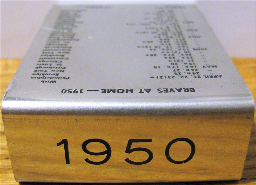 1950 BOSTON BRAVES CIGARETTE CASE/ SCHEDULE