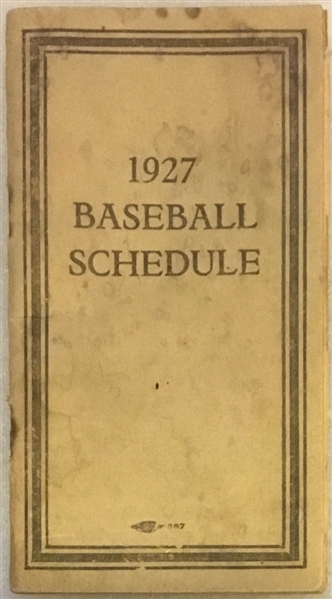 1927 CLEVELAND INDIANS SCHEDULE BOOKLET- RARE!