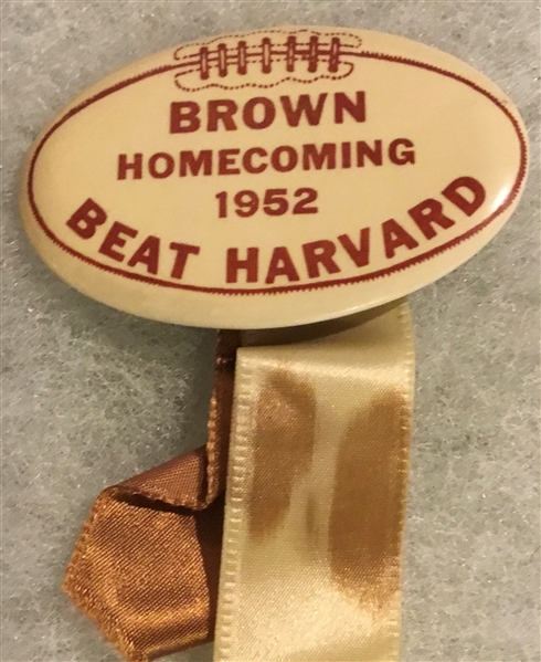 VINTAGE 1952 BROWN HOMECOMING PIN vs HARVARD