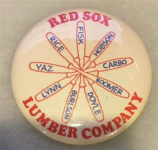 VINTAGE 70's BOSTON RED SOX PIN w/NAMES