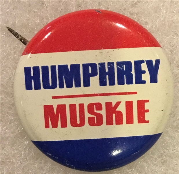 VINTAGE 1968 HUMPREY/MUSKIE CAMPAIGN PIN