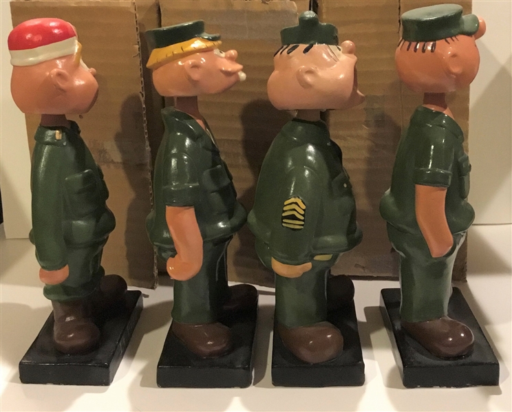 60's BEETLE BAILEY COMIC BOBBING HEADS - COMPLETE SET OF 4 w/BOXES