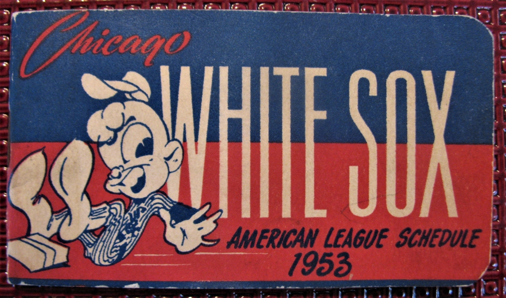 1953 AMERICAN LEAGUE POCKET SCHEDULE - CHICAGO WHITE SOX ISSUE