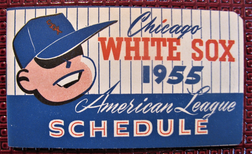 1955 AMERICAN LEAGUE POCKET SCHEDULE - CHICAGO WHITE SOX ISSUE