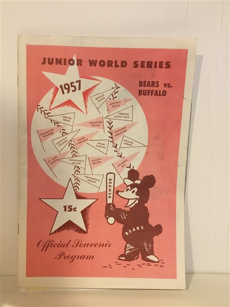 1957 JUNIOR WORLD SERIES PROGRAM - DENVER BEARS vs BUFFALO BISONS