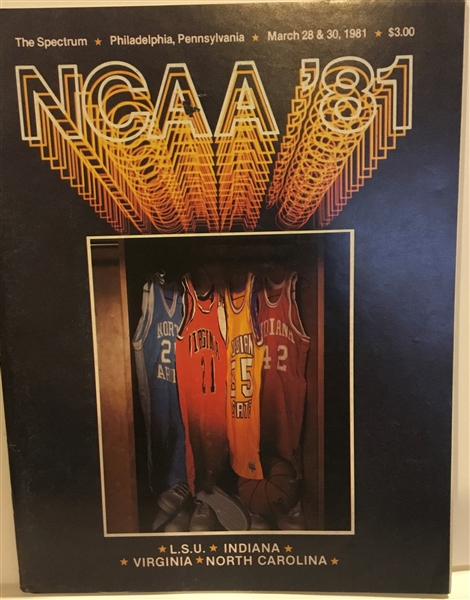 1981 NCAA BASKETBALL FINAL-FOUR PROGRAM w/SAMPSON, THOMAS & WORTHY