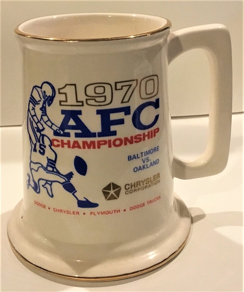 1970 AFC CHAMPIONSHIP GAME MUG - COLTS vs RAIDERS