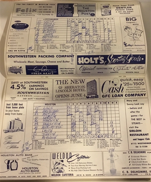 1962 HOUSTON COLT 45's vs PITTSBURGH PIRATES PROGRAM - 1st YEAR