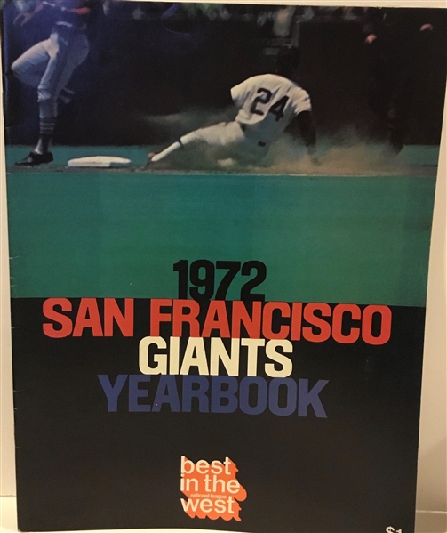 1972 SAN FRANCISCO GIANTS YEARBOOK