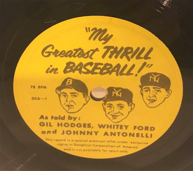 50's MY GREATEST THRILL IN BASEBALL RECORD w/HODGES & FORD