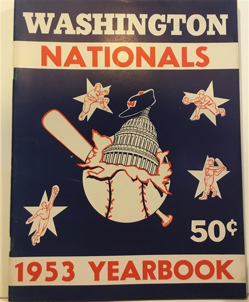 1953 WASHINGTON NATIONALS YEARBOOK