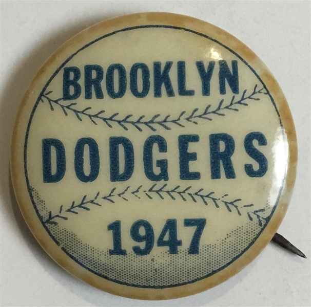1947 BROOKLYN DODGERS PIN - ROBINSON'S ROOKIE SEASON
