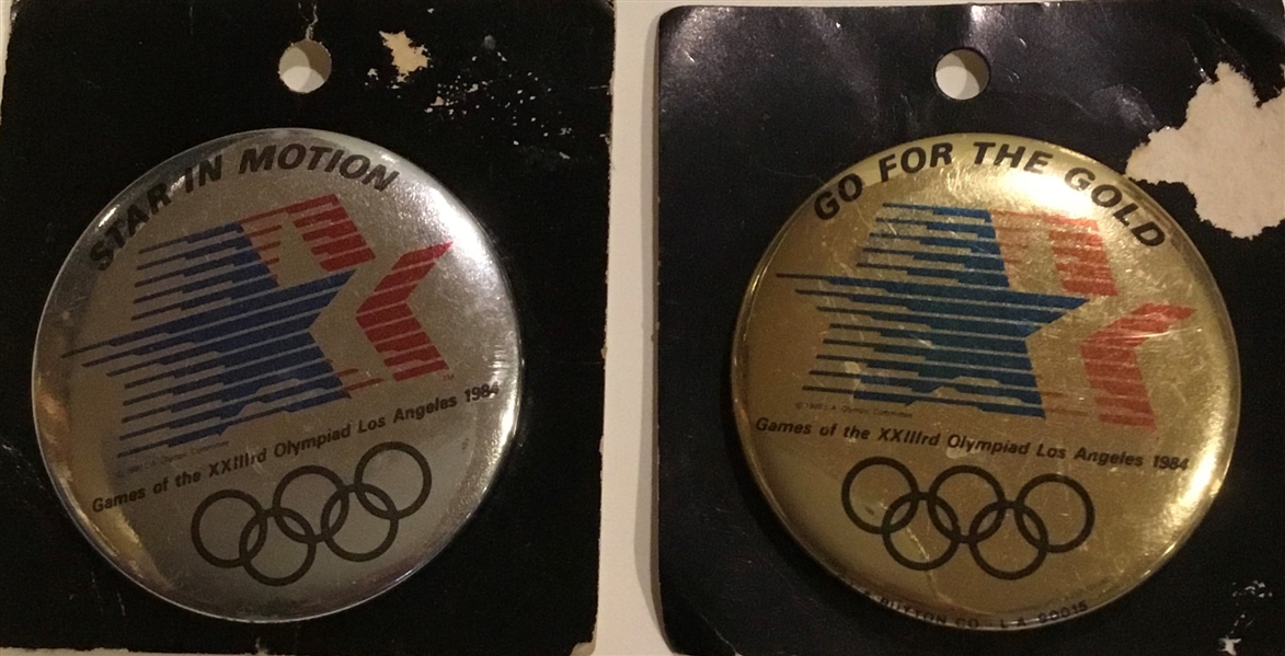 1984 SUMMER OLYMPICS PIN LOT OF 2 - ON CARD