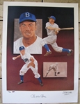 PEE WEE REESE SIGNED 18"x24" LIMITED EDITION PRINT w PSA COA