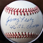 JOHNNY PESKY "46 A.L. CHAMPS" SIGNED BASEBALL w/JSA COA