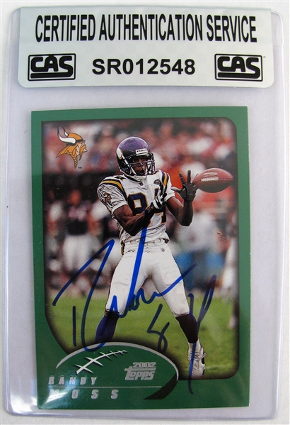RANDY MOSS SIGNED TOPPS FOOTBALL CARD /CAS AUTHENTICATED 