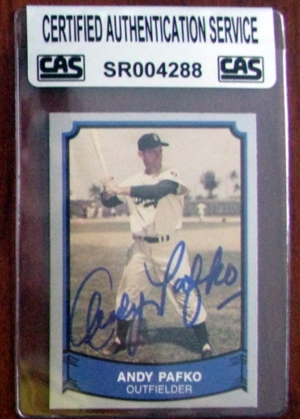 ANDY PAFKO SIGNED BASEBALL CARD w/CAS