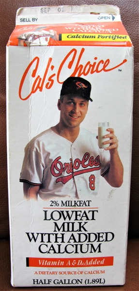 VINTAGE CAL RIPKEN JR. ONE HALF GALLON MILK CONTAINER