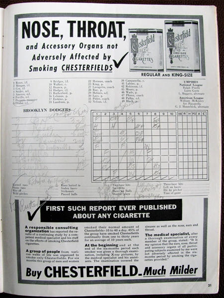 1952 WORLD SERIES PROGRAM - YANKEES ISSUE