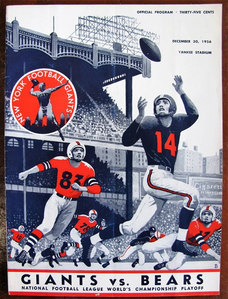 1956 NFL CHAMPIONSHIP GAME PROGRAM - GIANTS vs BEARS