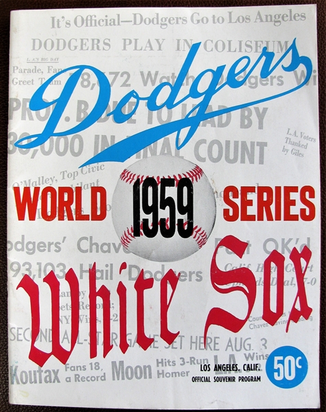 1959 WORLD SERIES PROGRAM - LOS ANGELES DODGERS vs CHICAGO WHITE SOX