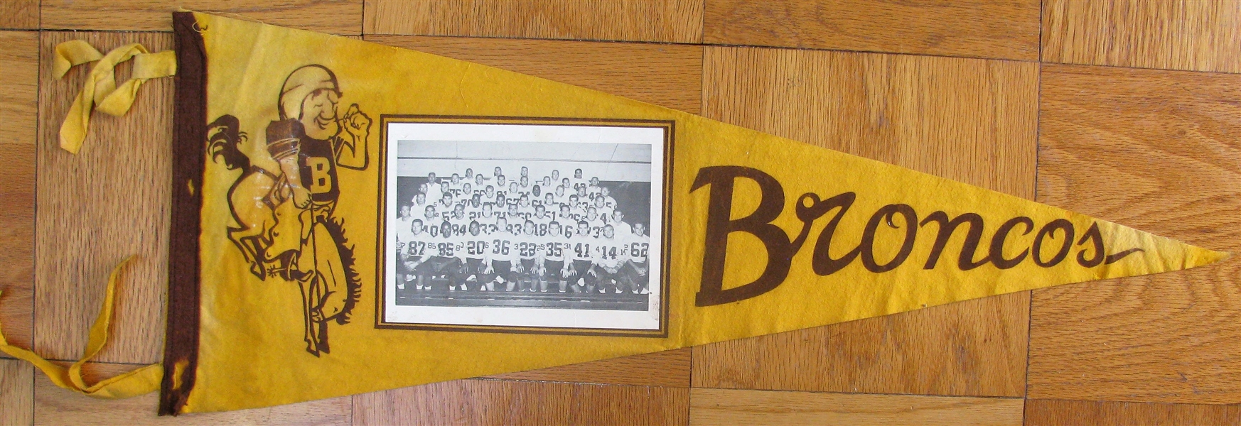 RARE - 1960 DENVER BRONCOS 1st YEAR AFL PHOTO PENNANT